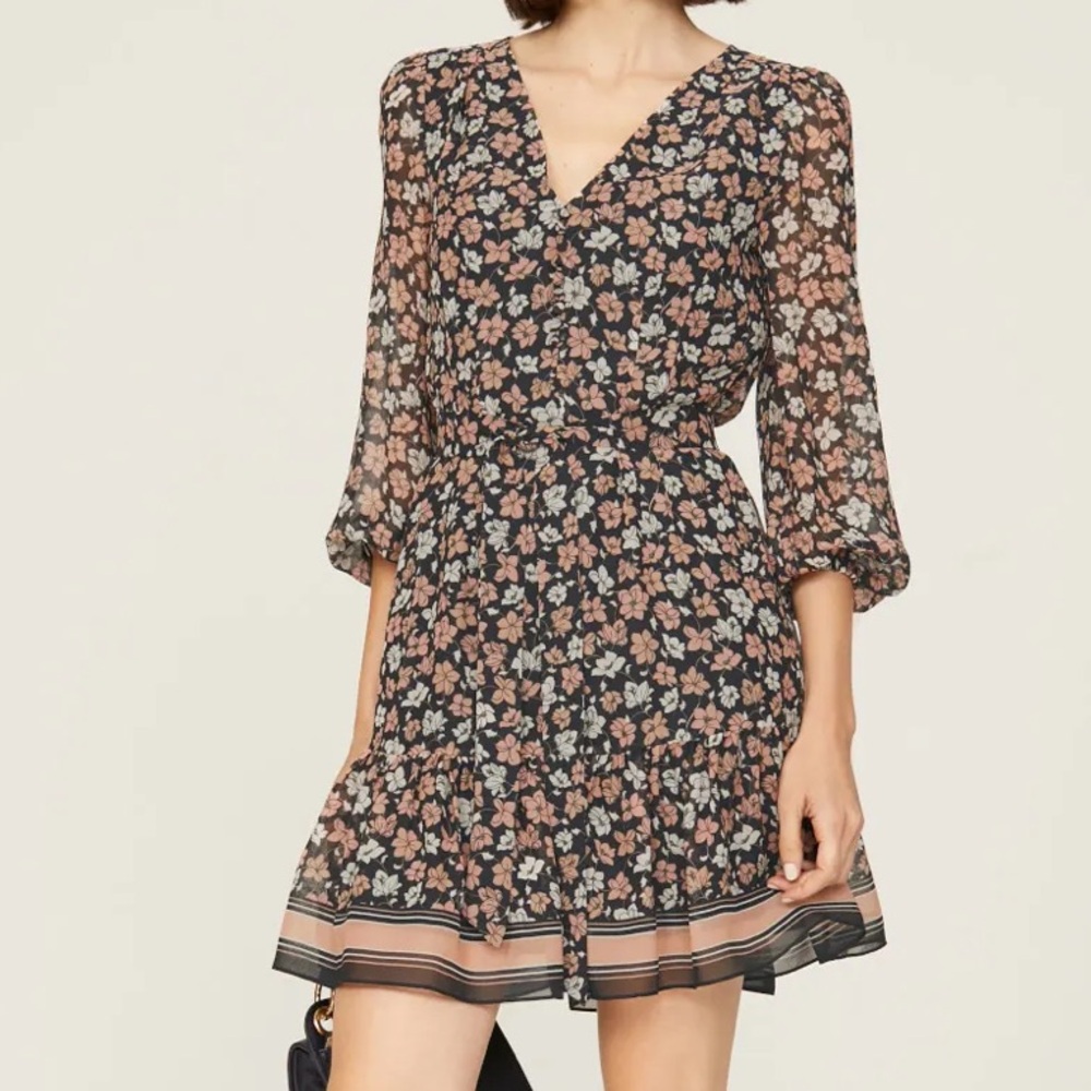 Club Monaco Floral V Neck Dress